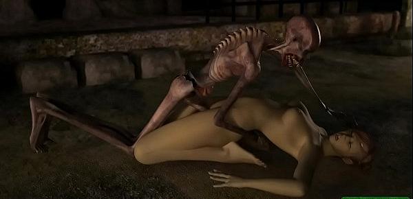  Nasty Skeleton. 3d porn horror